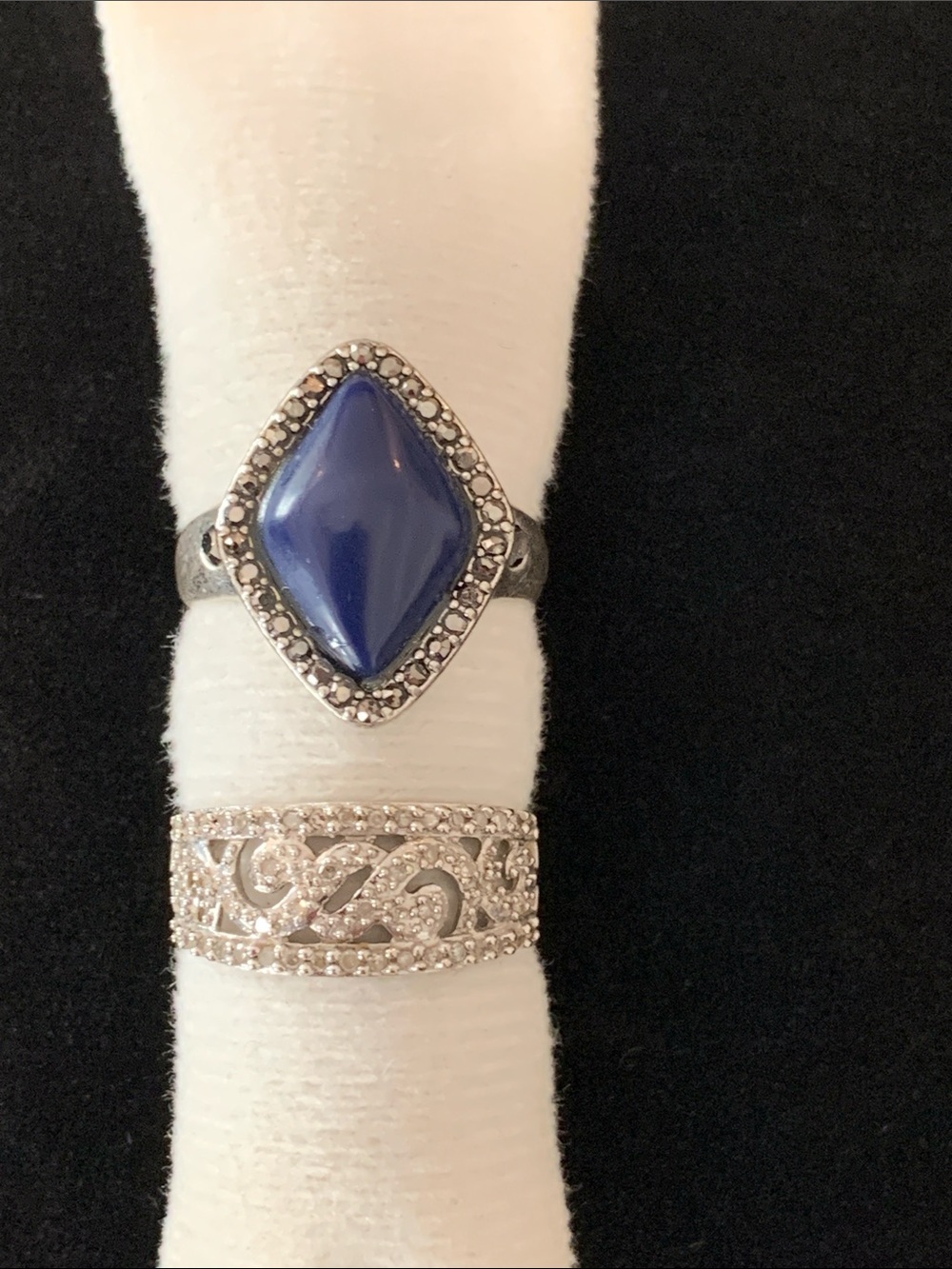 Lucky Brand Blue Stone and Silver Ring set
